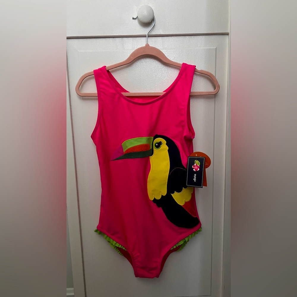 Gymboree one piece swimsuit, pink, size 10. UPF 50+, brand new with tags.